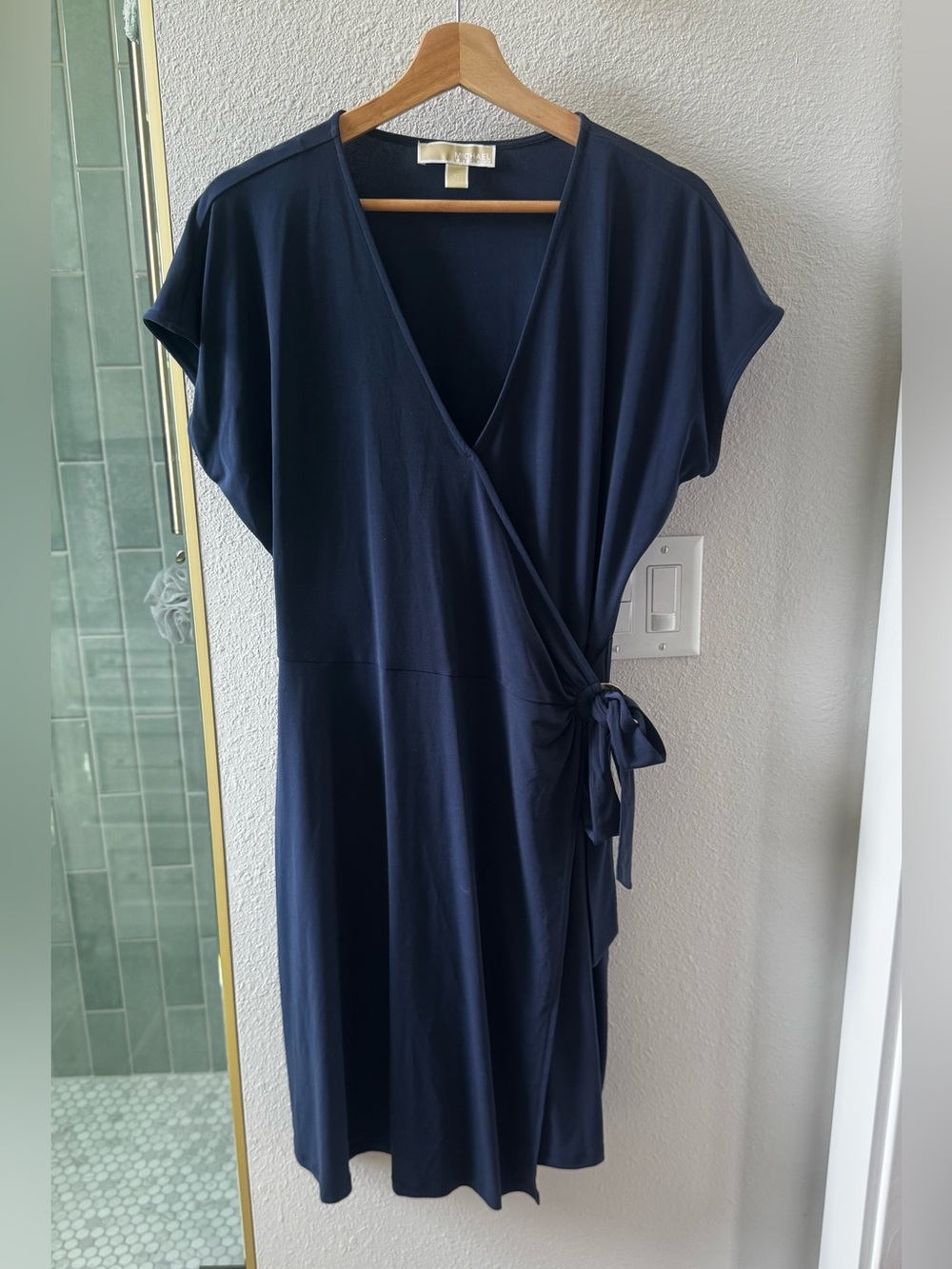 Michael Kors Navy Navy Blue Jersey wrap dress